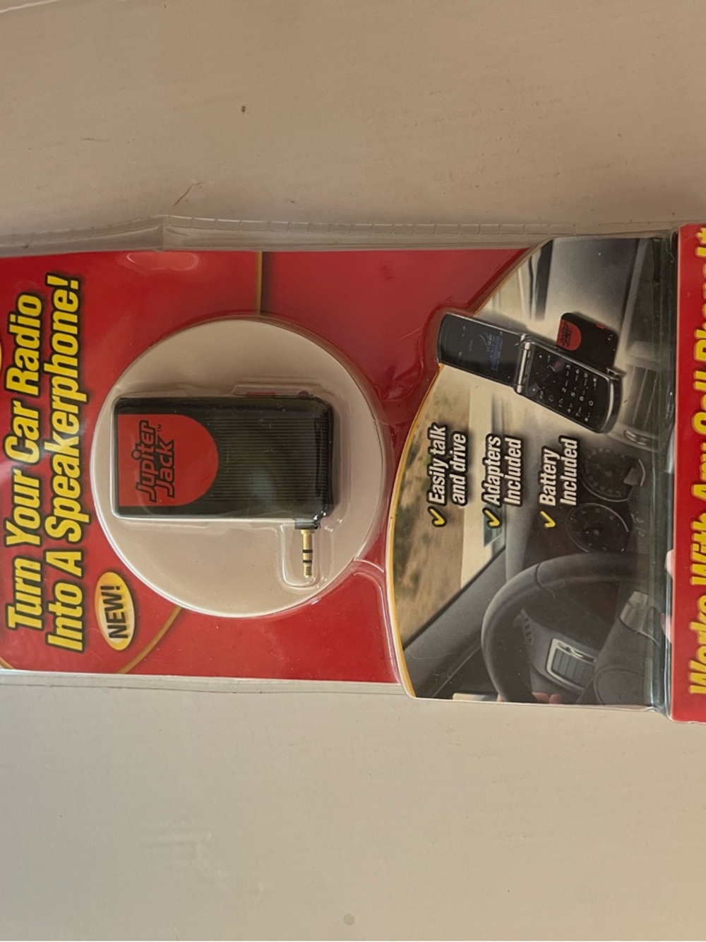Jupiter Jack Car Radio Speakerphone Adapter - Black & Red